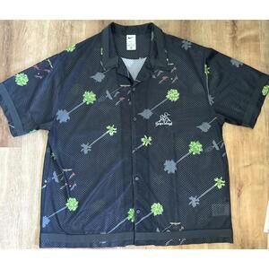 Nike Premium Warm Up Button Shirt SS Loose Fit Dri-FIT Men's Sz XL Hoops Island